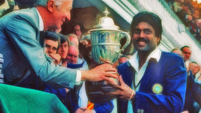 Kapil Dev with 1983 World Cup